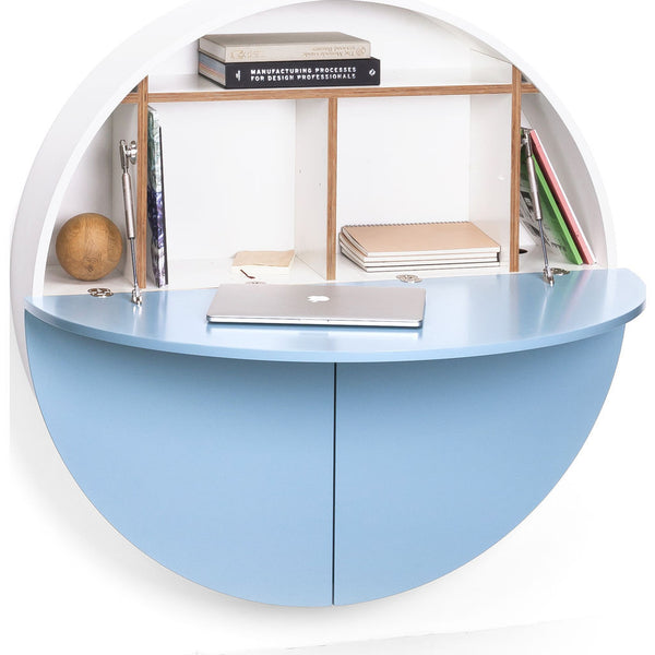 EMKO Multifunctional Pill Cabinet/Desk | White/Blue