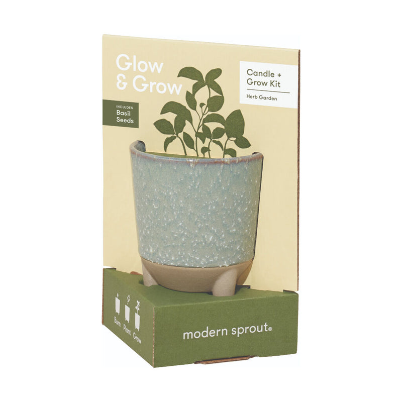 Modern Sprout Glow & Grow Scented Candle Kit - Herb Garden Basil