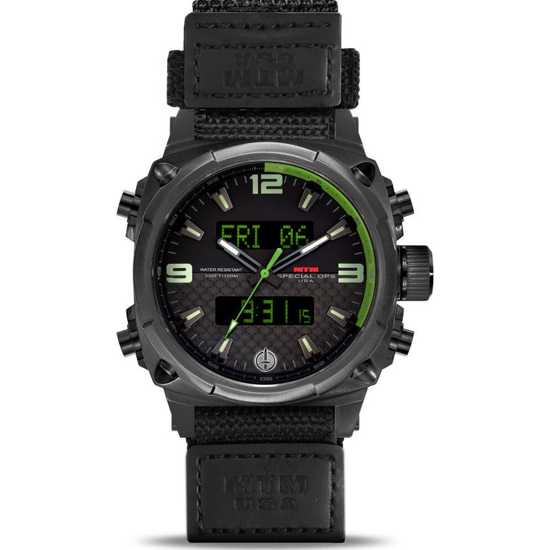 MTM Special Ops Airstryk II Watch | Black Titanium/Carbon Green/Nylon Green