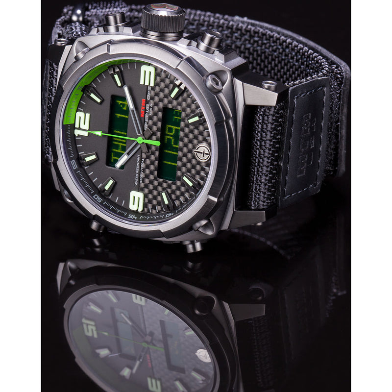 MTM Special Ops Airstryk II Watch | Black Titanium/Carbon Green/Nylon Green