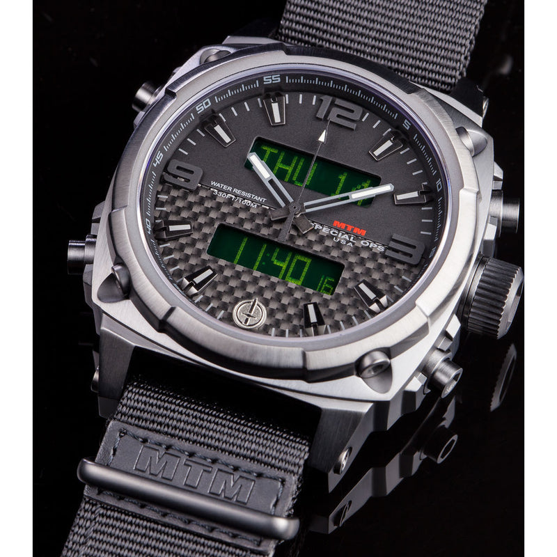 MTM Special Ops Airstryk II Watch | Black Titanium/Carbon/Nylon Black
