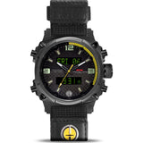 MTM Special Ops Airstryk II Watch | Black Titanium/Carbon Yellow/Ballistic Velcro II