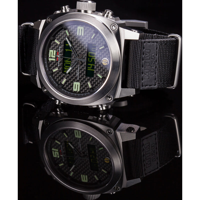 MTM Special Ops Airstryk I Watch | Silver Steel/Lumi/Nylon Black