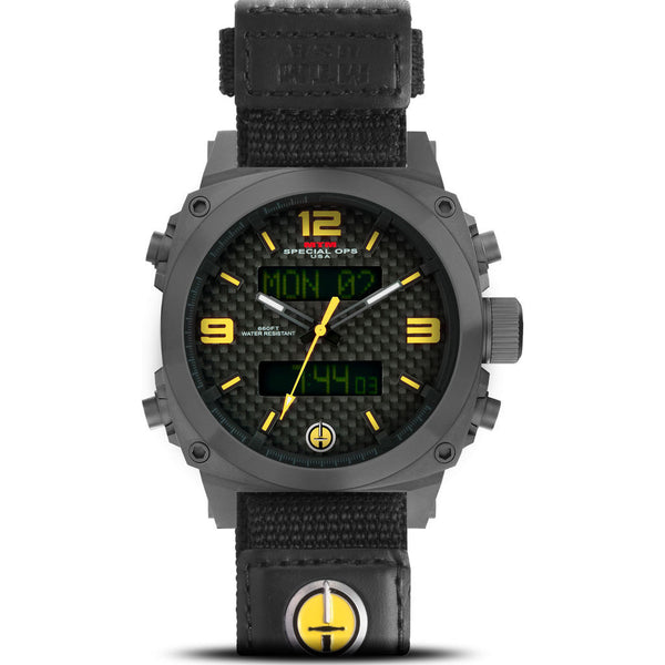 MTM Special Ops Airstryk I Watch | Gray Steel/Yellow/Ballistic Velcro II