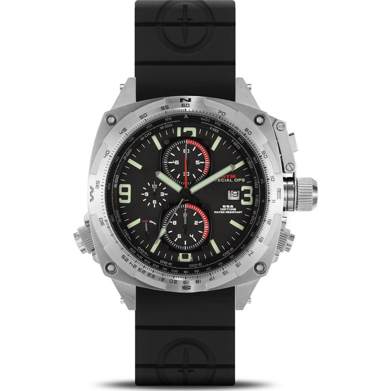 MTM Special Ops Cobra 44 Watch | Silver Titanium/Black/Black Rubber II