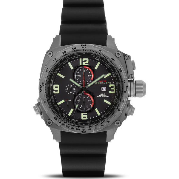 MTM Special Ops Cobra Watch | Gray Titanium/Black/Black Rubber 1