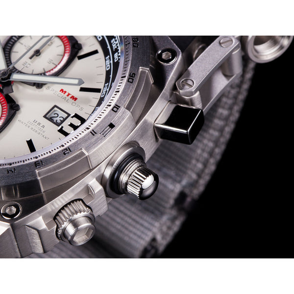 MTM Special Ops Cobra Watch | Silver Titanium/Tan/Titanium Band