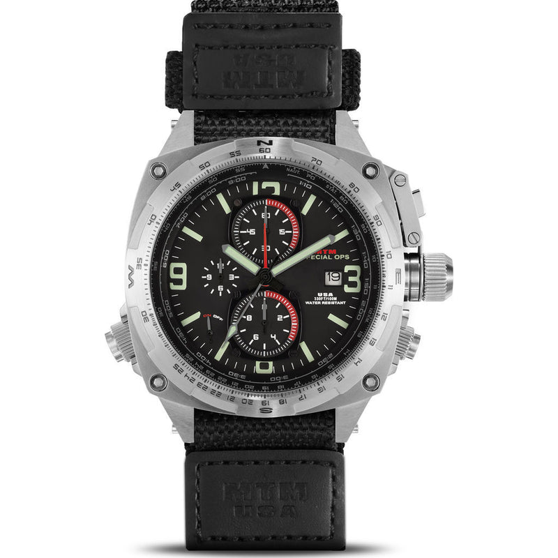MTM Special Ops Cobra 44 Watch | Silver Titanium/Black/Ballistic Velcro I