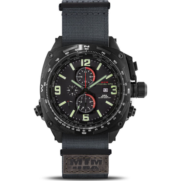 MTM Special Ops Cobra Watch | Black Titanium/Black/Gray Nylon