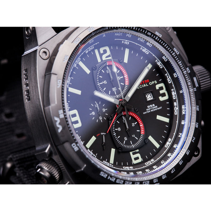 MTM Special Ops Cobra Watch | Black Titanium/Black/Gray Nylon