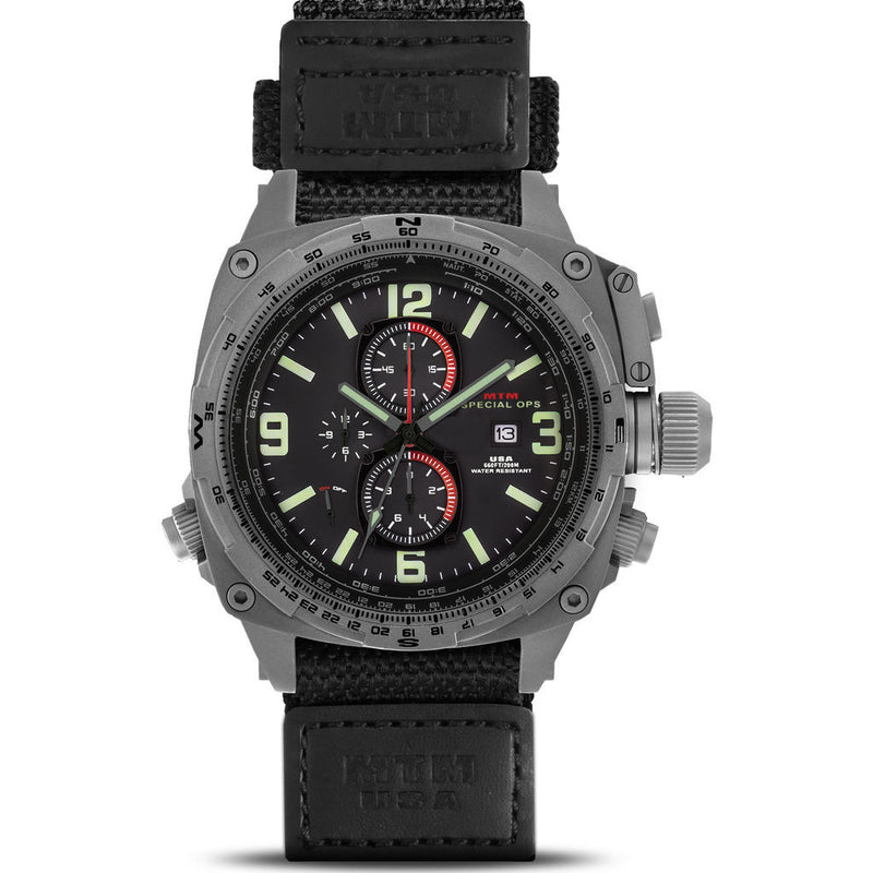 MTM Special Ops Cobra Watch | Gray Titanium/Black/Ballistic Velcro I