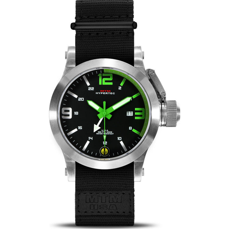 MTM Special Ops Hypertec 44 Watch | Silver/Green/Black Nylon
