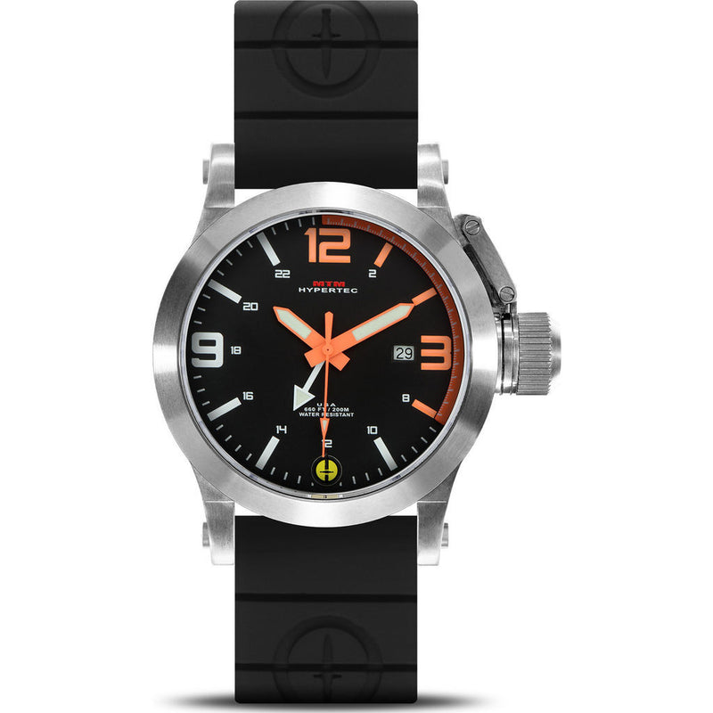 MTM Special Ops Hypertec 44 Watch | Silver/Neon Orange/Black Rubber II