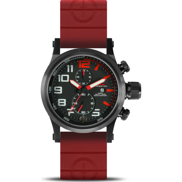 MTM Special Ops Hypertec Chronograph Watch | Black/Red/Red Rubber