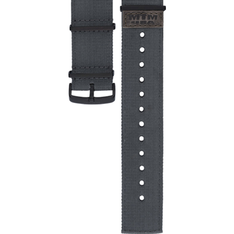 MTM Special Ops Gray Nylon Watch Strap | Black Hardware