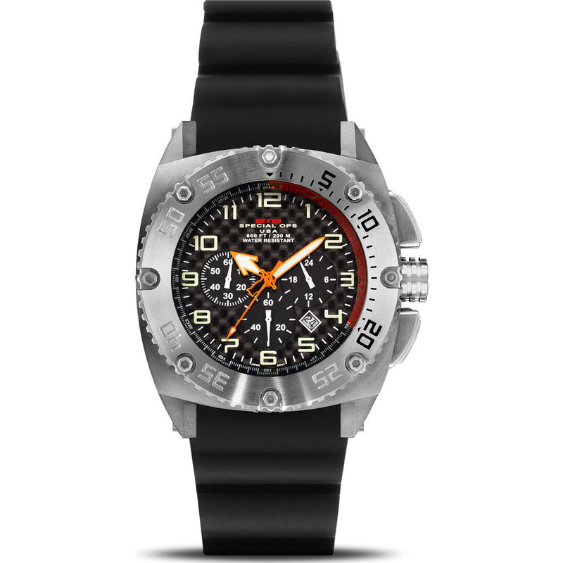 MTM Special Ops Patriot Watch | Silver Steel/Black/Black Rubber I