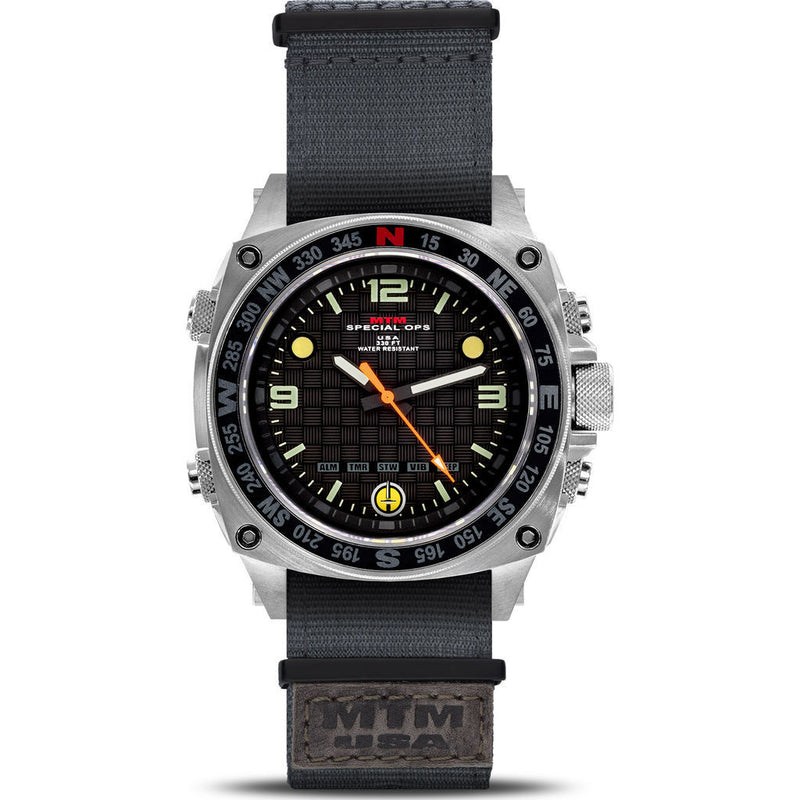 MTM Special Ops Silencer Watch | Silver Steel/Nylon Gray