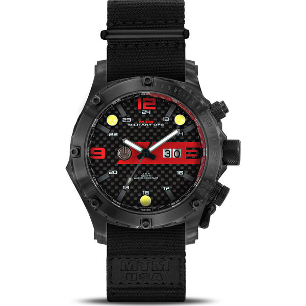 MTM Special Ops Vulture Watch | Black Titanium/Red/Black Nylon