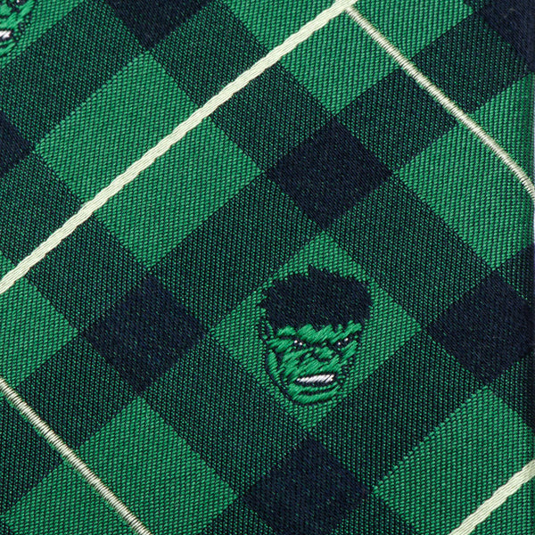 Cufflinks Marvel Hulk Green Plaid Boys' Tie | Green MV-HKPLD-GRN-KT