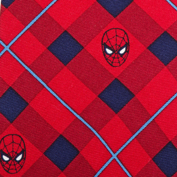 Cufflinks Marvel Spiderman Red Plaid Boys' Tie | Red MV-SPPLD-RD-KT