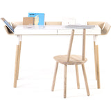 EMKO My Writing Desk w/ 2 Drawers | White/Birch