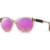 Shwood Madison Acetate Sunglasses | Champagne/Ebony - Rose Flash Polarized WWAMCEBR3P