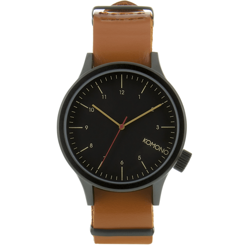 Komono Magnus Watch | Black Cognac KOM-W1901