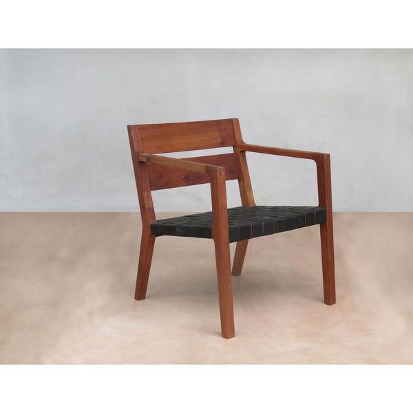 Masaya & Company Managua Arm Chair Royal Mahogany/Black Leather 