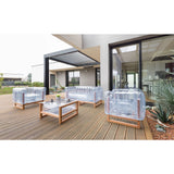 MOJOW Eko Yoko Modern French Designed Indoor/Outdoor Coffee Table | Black Aluminum Frame | Transparent