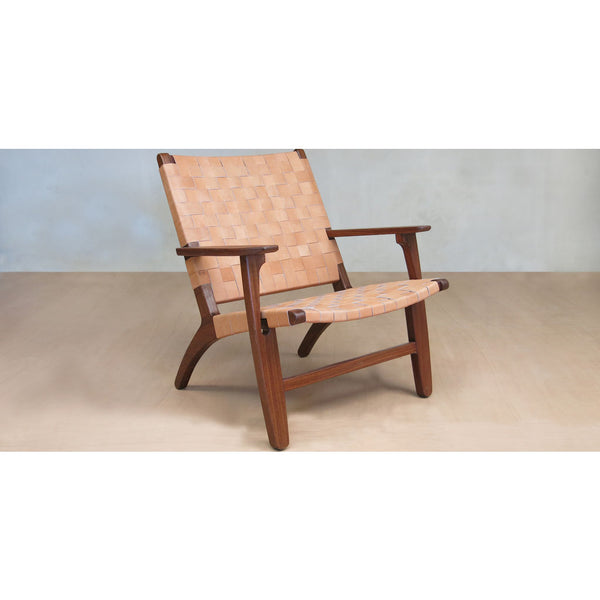 Masaya & Company Abuelo Lounge Chair Rosita Walnut/Barley Leather  