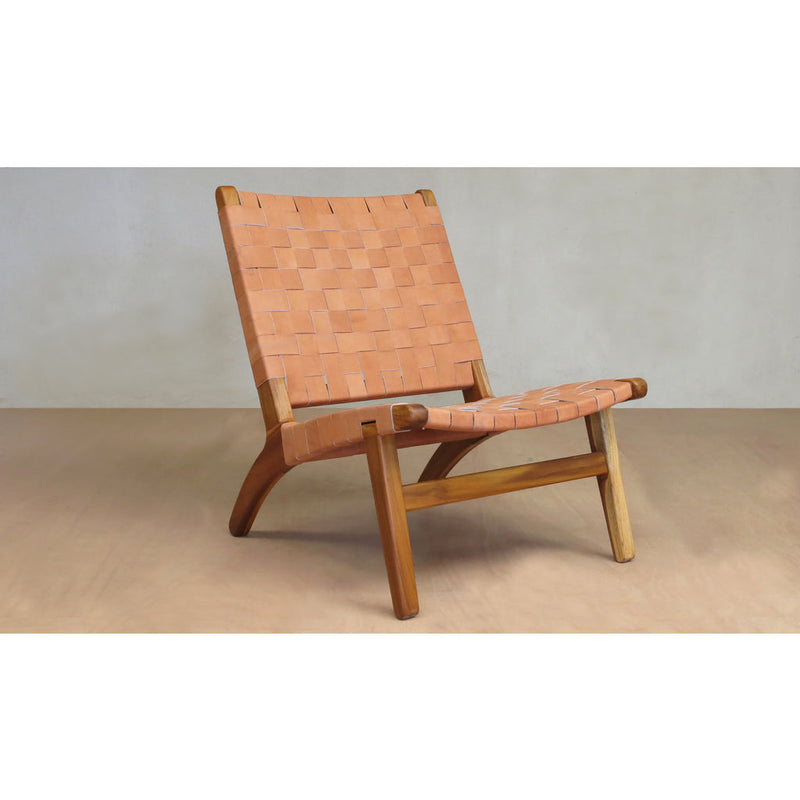 Masaya & Company Lounge Chair Teak/Barley Leather 