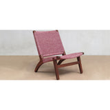 Masaya & Company Lounge Chair Rosita Walnut/Blended Burgandy Manila Woven Seat 