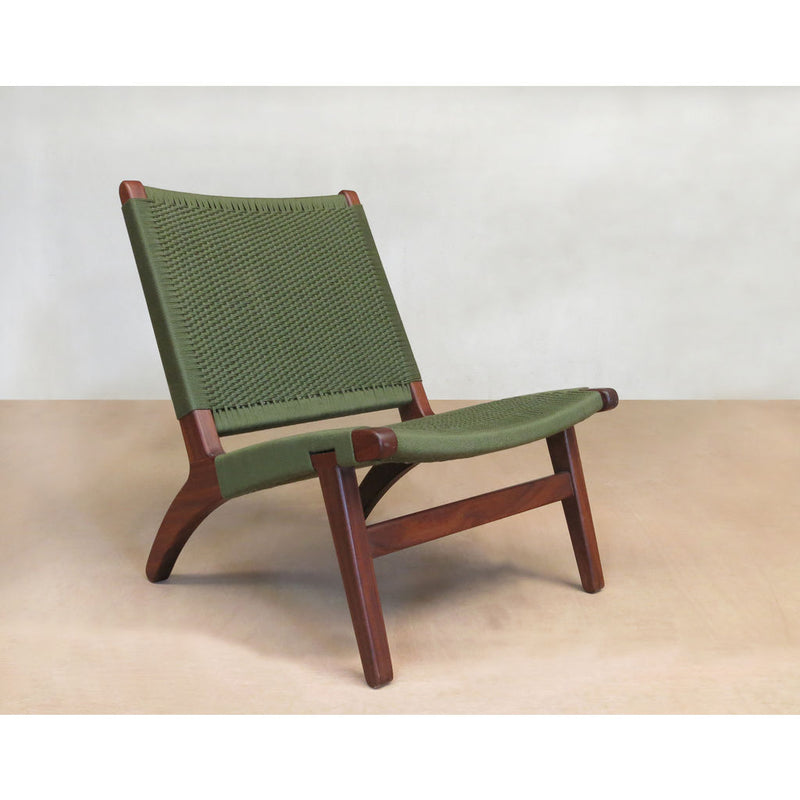 Masaya & Company Lounge Chair Rosita Walnut/Olive Manila Woven Seat 