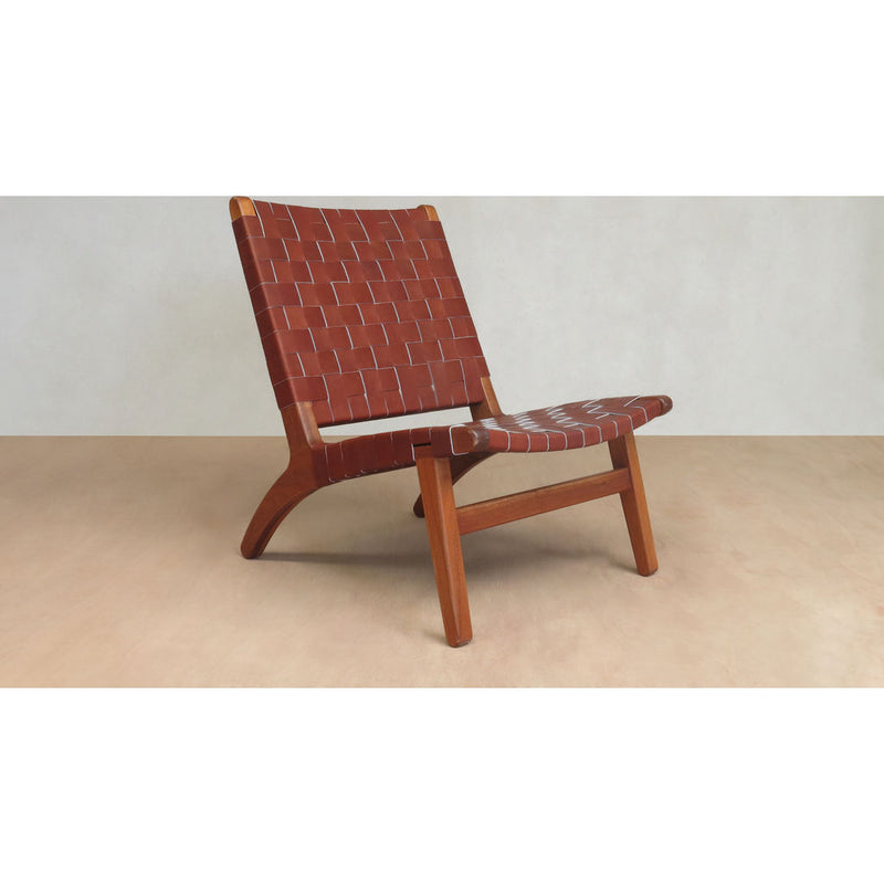 Masaya & Company Lounge Chair Royal Mahogany/Saddle Leather 