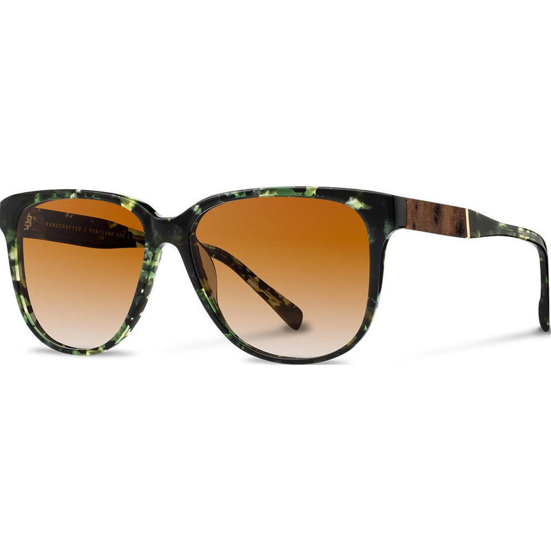 Shwood Mckenzie Acetate Sunglasses | Dark Forest & Elm Burl / Brown Fade Polarized