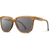 Shwood Mckenzie Wood Sunglasses | Zebrawood - Grey WWOM3FZG