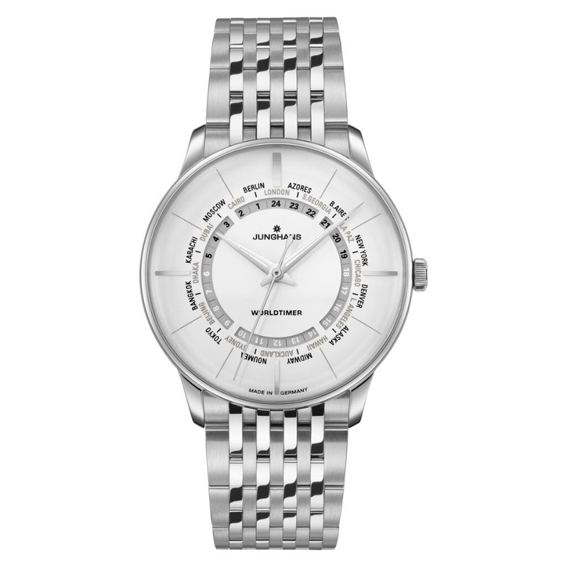 Junghans Meister Worldtimer Watch | Stainless Steel 027/3011.46