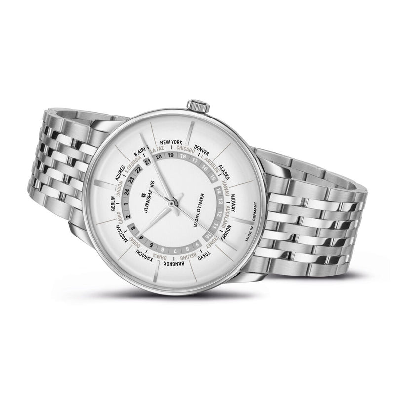 Junghans Meister Worldtimer Watch | Stainless Steel 027/3011.46