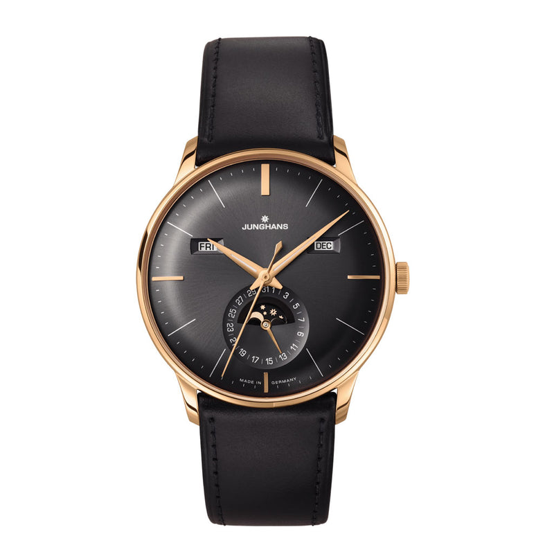 Junghans Meister Kalender Automatic Watch | Black Leather Strap 027/7504.01