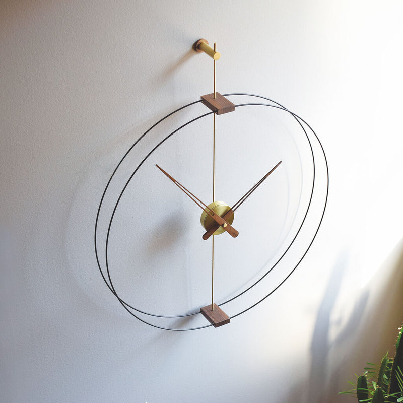 Nomon Mini Barcelona G Wall Clock | Fiberglass/Walnut/Brass