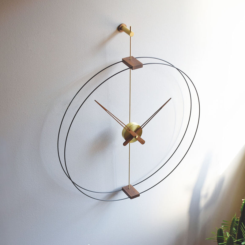 Nomon Mini Bilbao G Wall Clock | Fiberglass/Walnut/Brass