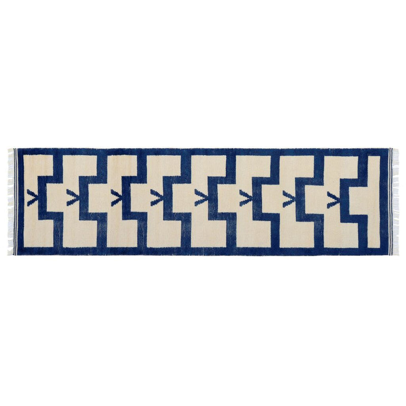 Revival Rugs Miran Hand-Knotted Rug | Warm Vanilla Beige/Navy