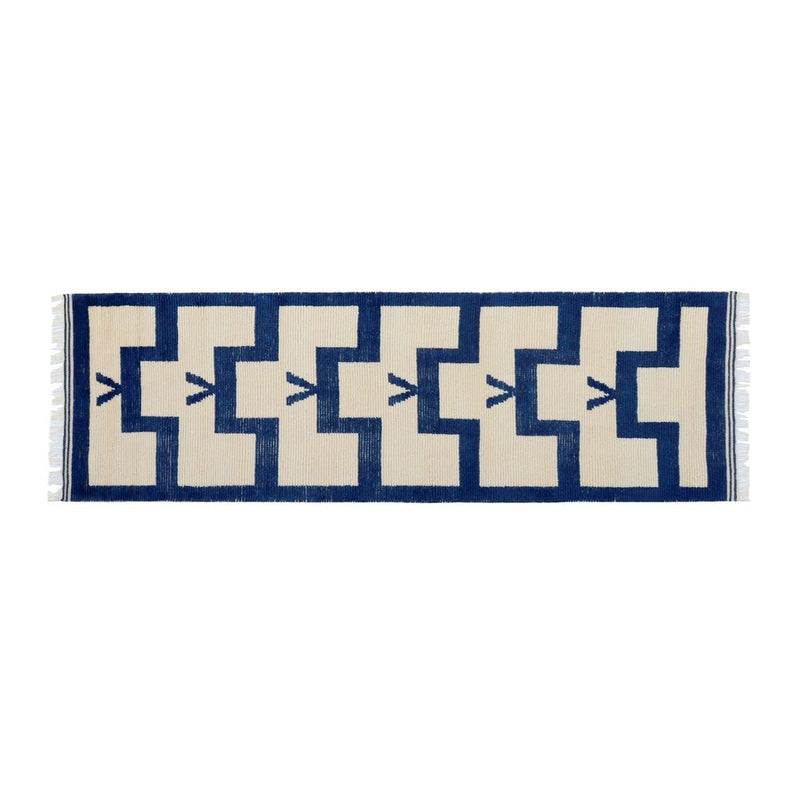 Revival Rugs Miran Hand-Knotted Rug | Warm Vanilla Beige/Navy