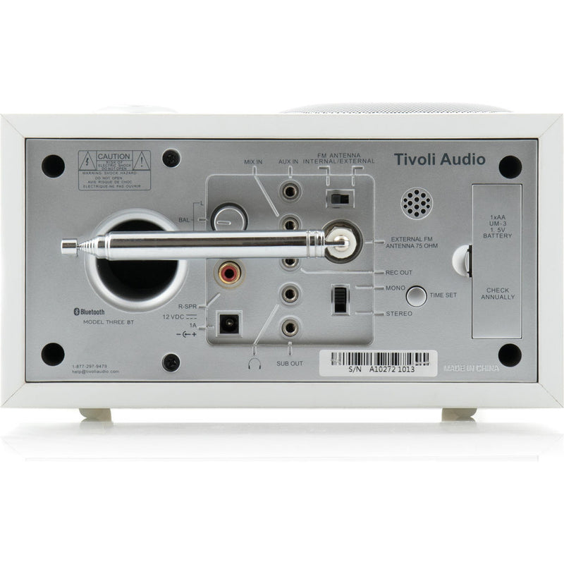 Tivoli Audio Model Three Bluetooth Speaker Clock Radio | White M3BTWHT