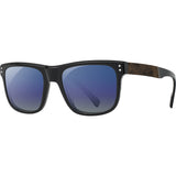 Shwood Monroe Sunglasses | Black & Elm Burl / Blue Flash Polarized-WAM4BELB3P