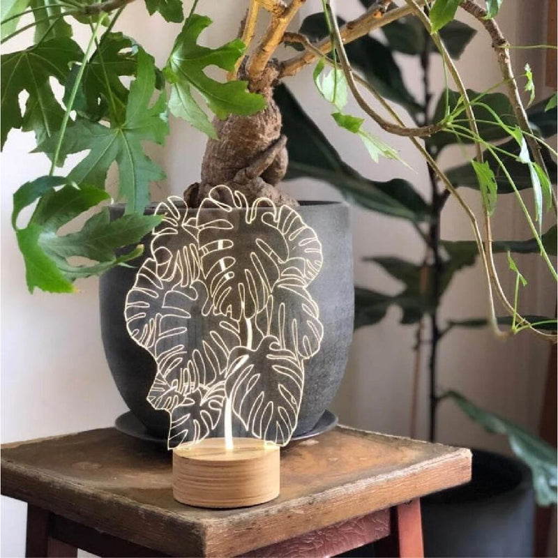 Studio Cheha Monstera LED Table Lamp | Birch