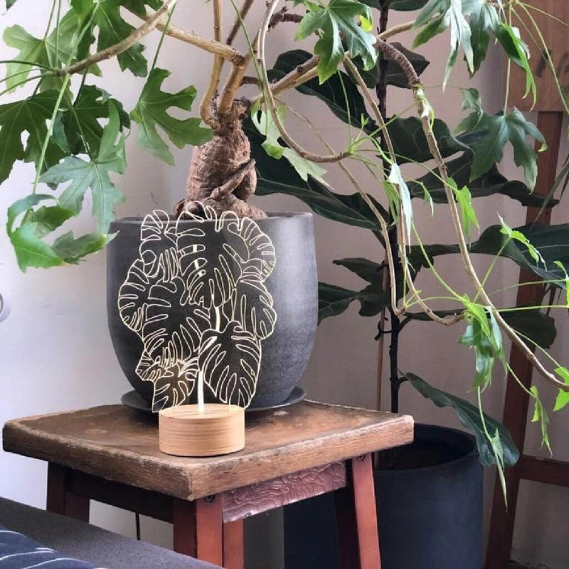 Studio Cheha Monstera LED Table Lamp | Birch