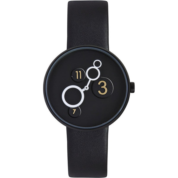 Projects Watches Ran Lerner Moon Crater with Elevated Numerals Watch | Black