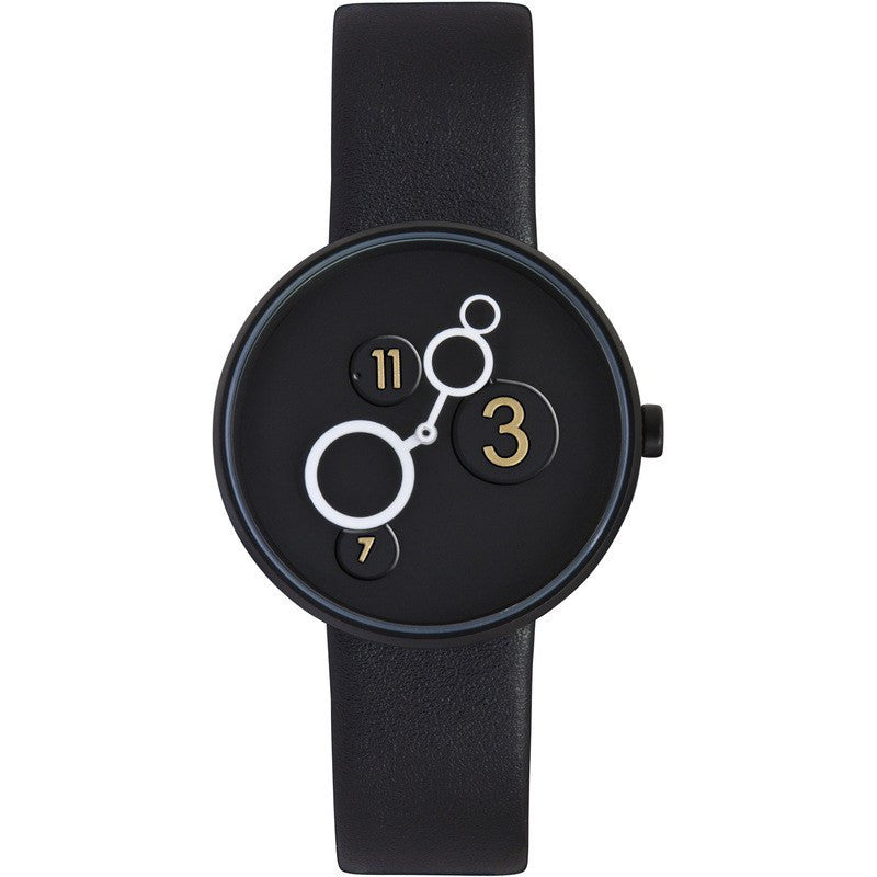 Projects Watches Ran Lerner Moon Crater with Elevated Numerals Watch | Black