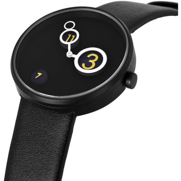 Projects Watches Ran Lerner Moon Crater with Elevated Numerals Watch | Black